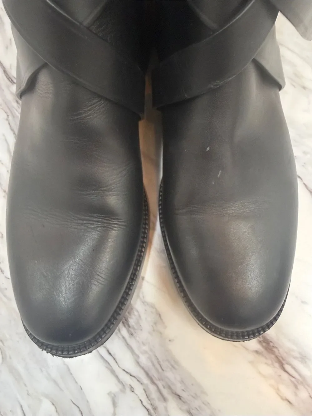 Burberry Black Leather Ankle Boots with Signature Check Panel